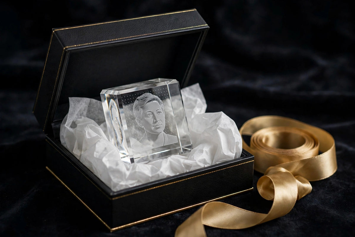 Custom 3D Photo Crystal – Rectangle, Personalized Laser Engraved Picture Block
