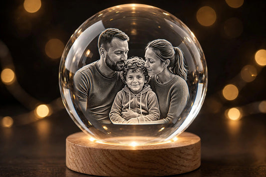 Custom 3D Photo Crystal – Personalized Laser Engraved Picture Gift