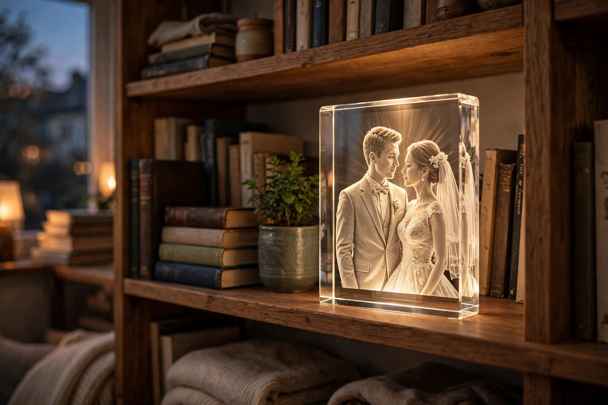 Custom 3D Photo Crystal – Rectangle, Personalized Laser Engraved Picture Block