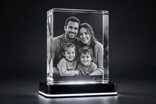 Custom 3D Photo Crystal – Rectangle, Personalized Laser Engraved Picture Block